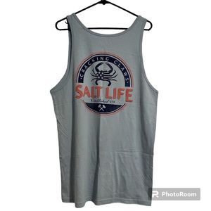 Salt Life Men’s Large Light Blue Tank Top 100% Cotton